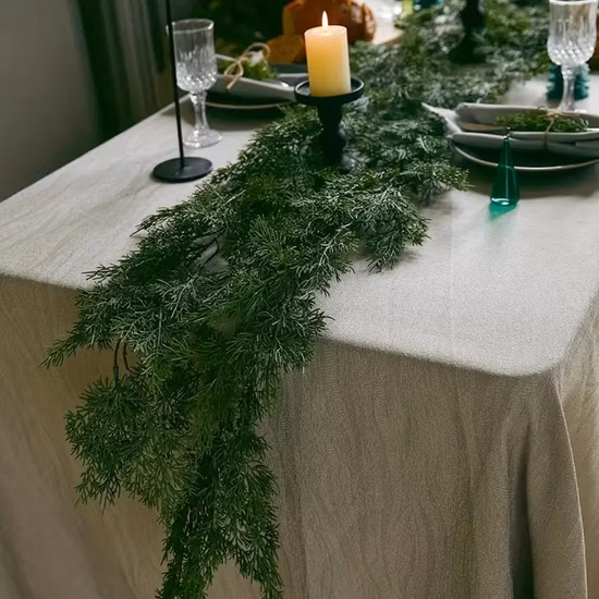 White Pine Needles Star Christmas Garland