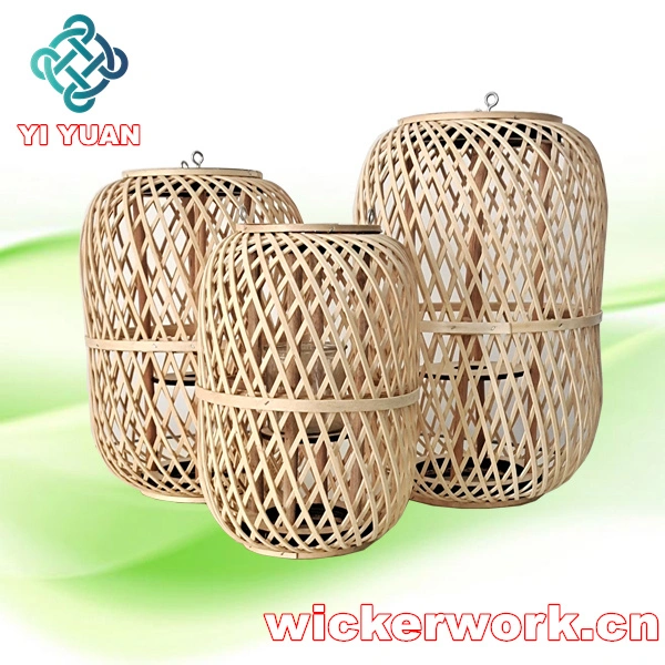 Wicker Willow Candle Lantern Rope Basket Rustic Weave Natural Grey Hanging