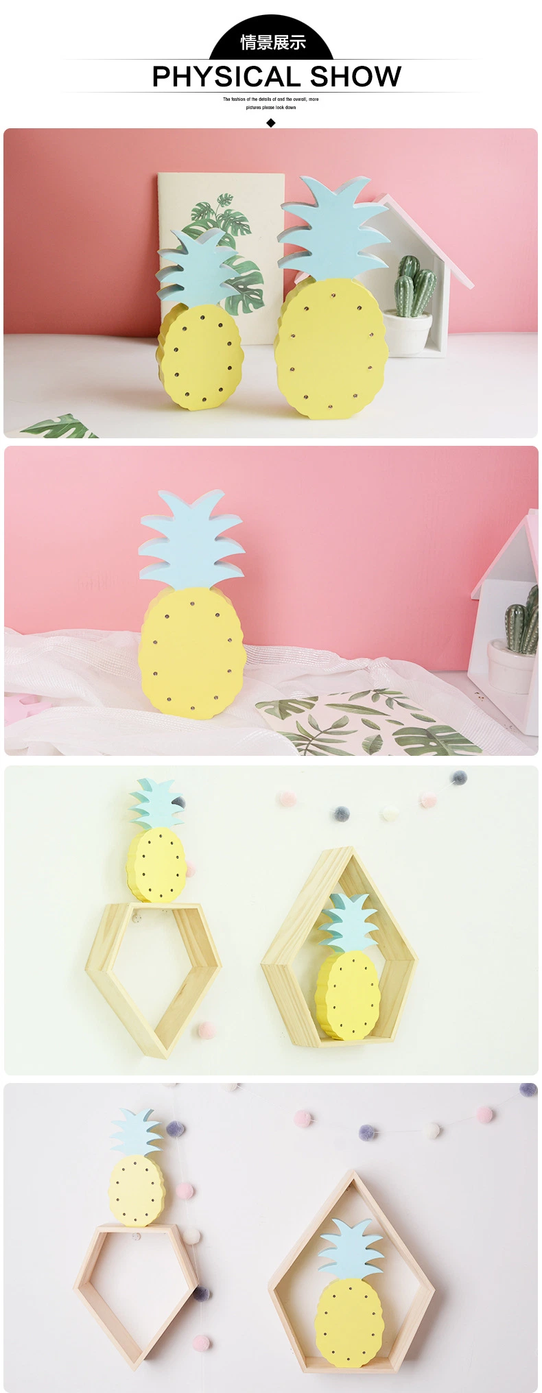 Creative Desk LED Light, Ins Hot Sales Table Lamp, Flamingo/Pineapple/Coconut Tree/Cactus Shapes LED Light