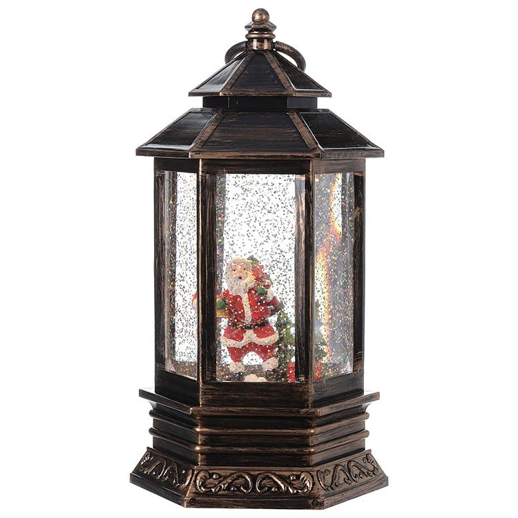 Funny Christmas Decoration Lamp Hangings Christmas LED Snow Lantern with Santa